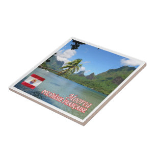 zPF013 COOK BAY, MOOREA, Frans-Polynesië, Tegeltje