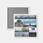 zPH003 MANILA collage, Filipijnen, Azië, Fridge Magneet (Voorkant / Achterkant)