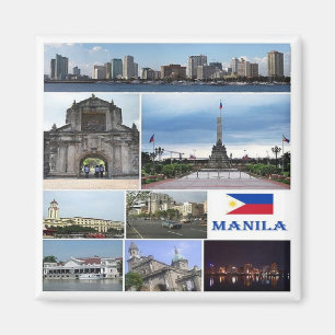 zPH003 MANILA collage, Filipijnen, Azië, Fridge Magneet