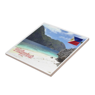 zPH005 strand van MATINLOC ISLAND Filippijnen Tegeltje