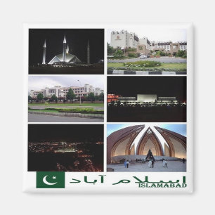 ZPK003 collage van ISLAMABAD, Pakistan, Azië, Frid Magneet