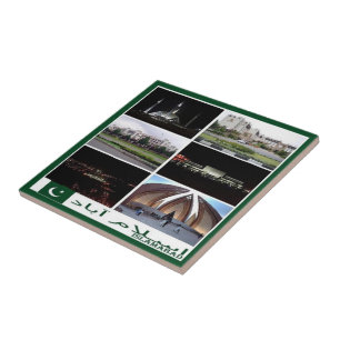 ZPK003 collage van ISLAMABAD, Pakistan-Azië, Tegeltje