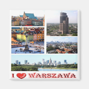 zPL010 WARSAW "I Love", Polen, Europa, Fridge Magneet