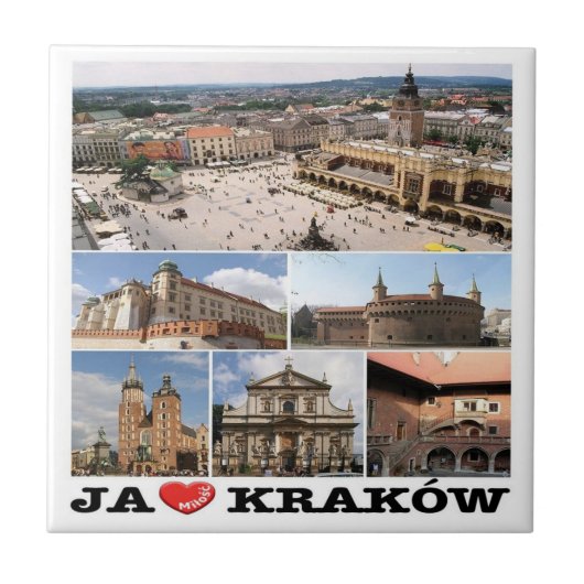 zPL020 KRAKÓW "I Love", Polen, Europa. Tegeltje (Voorkant)