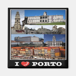 zPT012 PORTO "I Love", Portugal, Europa, Koelkast Magneet