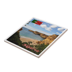 zPT027 ALGARVE Beach Marinha, Portugal, Tegeltje