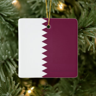 zQA001 Qatarese VLAG Qatar, Keramisch Ornament