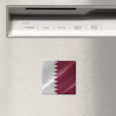 zQA002 agitant le DRAPEAU Qatari Qatar, Aimant fri (In Situ (Lave-vaisselle))