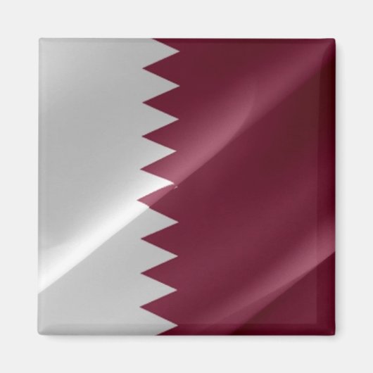zQA002 agitant le DRAPEAU Qatari Qatar, Aimant fri (Devant)