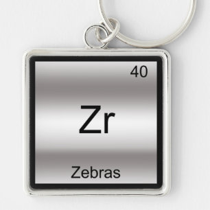 Zr - Zebras Grappig Element Chemie Symbool T-Shirt Sleutelhanger
