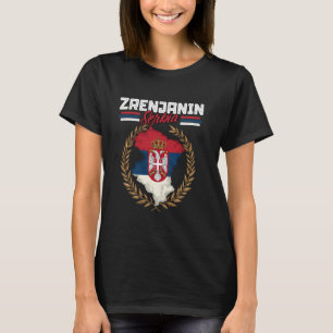 Zrenjanin Servië Reizen Servische Vlag Kaart Srbij T-shirt