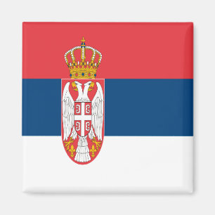 zRS001 SERVISCHE VLAG SERVIË, Europa, Koelkast Magneet