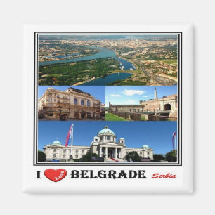 zRS003 BELGRADE "I Love", Servië, Europa, Fridge Magneet