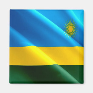 zRW002 RWANDA, Waving Flag, Afrika, Fridge Magneet