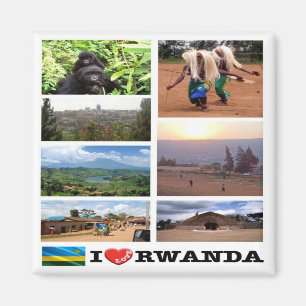 zRW011 RWANDA I Love, Mosaic, Africa, Fridge Magneet