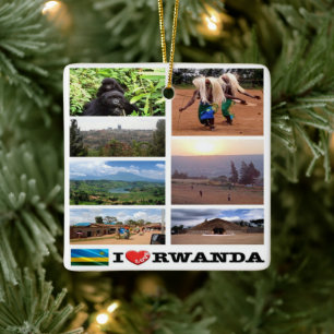 zRW011 RWANDA Ik hou van, Mozaïek, Afrika, Keramisch Ornament