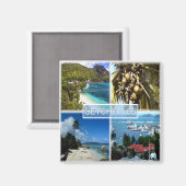 ZSC025 SEYCHELLES, Mozaïek, Afrika, Fridge Magneet (Voorkant / Achterkant)