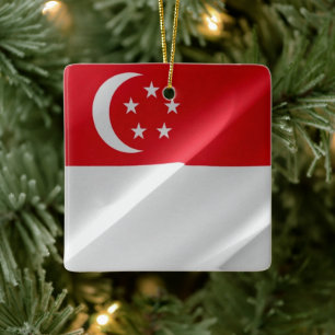 zSG002 die Singapore zwaait, Keramisch Ornament