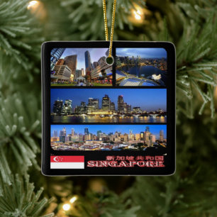 zSG003 SINGAPORE collage LION CITY, Asia, Keramisch Ornament