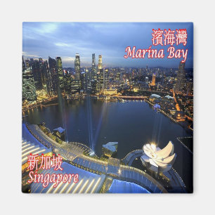 zSG008 SINGAPORE skyline LION CITY, Asia, Fridge Magneet
