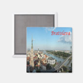 zSK006 BRATISLAVA, DANUBE, SlowakijeEuropa, Fridge Magneet (Voorkant / Achterkant)