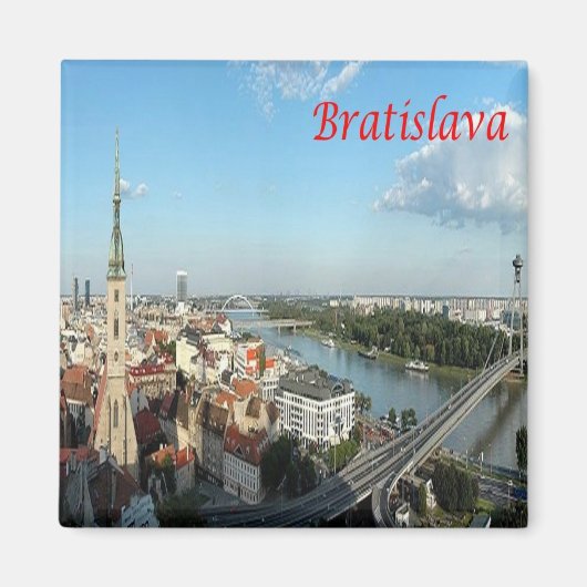 zSK006 BRATISLAVA, DANUBE, SlowakijeEuropa, Fridge Magneet (Voorkant)