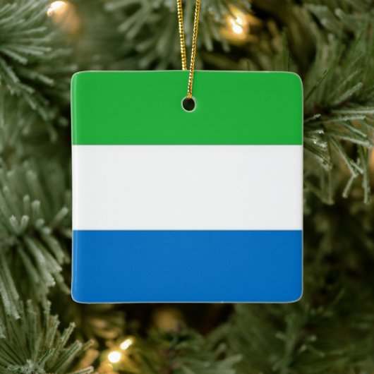 zSL001 SIERRA LEONE Vlag, Afrika, Keramisch Ornament (Boom)