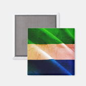 zSL002 SIERRA LEONE, Waving Flag, Afrika, Fridge Magneet (Voorkant / Achterkant)
