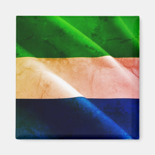 zSL002 SIERRA LEONE, Waving Flag, Afrika, Fridge Magneet