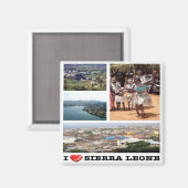 zSL006 SIERRA LEONE, I Love, Mosaic, Africa, Fridg Magneet (Voorkant / Achterkant)