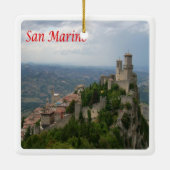 zSM007 MONTE TITANO panorama, San Marino, Keramisch Ornament (Achterkant)