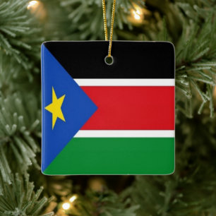 zSS001 ZUID-SOEDAN Vlag, Afrika, Keramisch Ornament