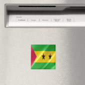 zST002 SAO TOME' en PRINCIPE, Waving Flag, Fridge Magneet (Insitu (Vaatwasser))