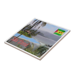 zST003 SAO TOME", Panorama, Afrika, Tegeltje