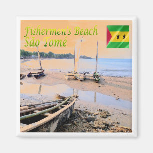 ZST005 SAO TOME', Vissers strand, Afrika, Fridge Magneet