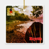 zT003 MAYOTTE, Beach, Afrika, Keramisch Ornament (Achterkant)