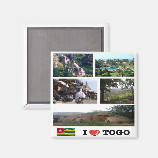 zTG009 TOGO I Love, Mosaic, Africa, Fridge Magneet (Voorkant / Achterkant)