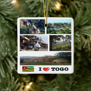 zTG009 TOGO I Love, Mosaic, Africa, Keramisch Ornament