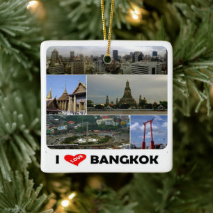 zTH005 i love Bangkok, Thailand, Azië, Keramisch Ornament