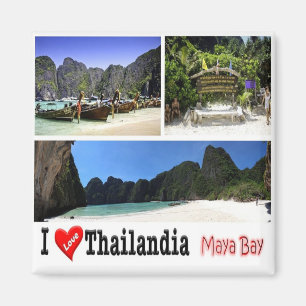 zTH011 i love MAYA BAY KRABI Thailand Asia, Fridge Magneet