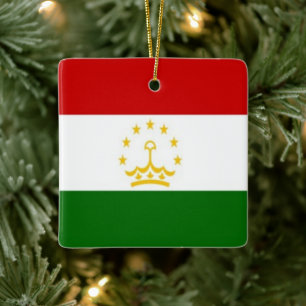 zTJ001 Tadzjiekse VLAG Tadzjikistan, Azië, Keramisch Ornament