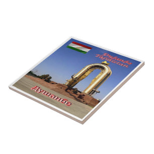 zTJ003 DUSHANBE Somoni-monument Tadzjikistan, Tegeltje