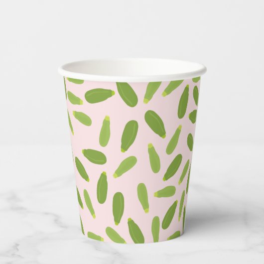 Zucchini Courgette Summer Squash Pattern Papieren Bekers (Achterkant)