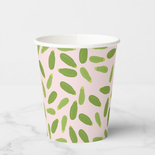 Zucchini Courgette Summer Squash Pattern Papieren Bekers (Links)