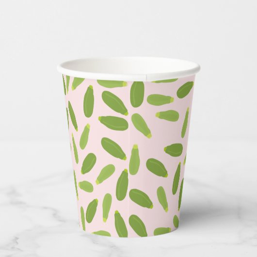 Zucchini Courgette Summer Squash Pattern Papieren Bekers (Rechts)