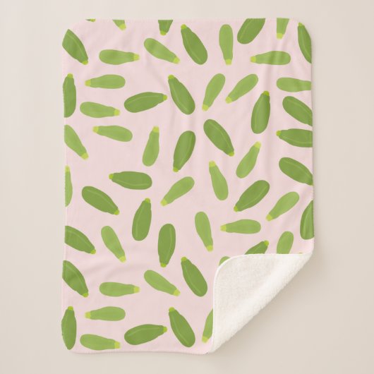 Zucchini Courgette Summer Squash Pattern Sherpa Deken (Voorkant)