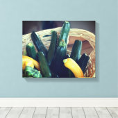 Zucchini Summer Squash Gourds Vegetables Canvas Afdruk (Insitu (Houten vloer))