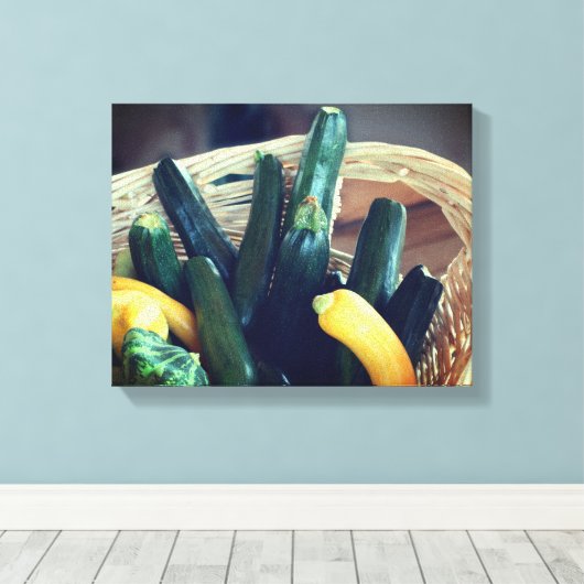 Zucchini Summer Squash Gourds Vegetables Canvas Afdruk (Insitu (Houten vloer))