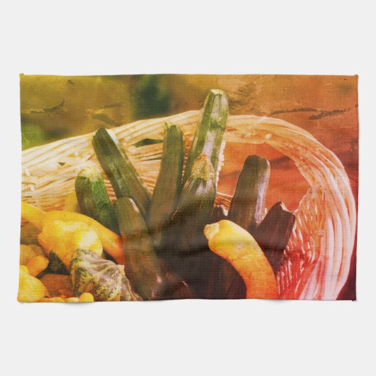 Zucchini Summer Squash Gourds Vegetables Theedoek (Horizontaal)