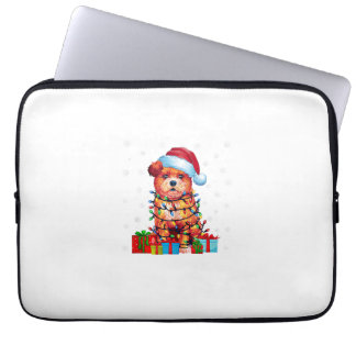Zuchon Hond Lelijke Xmas Lights Santa Hat Zuchon H Laptop Sleeve
